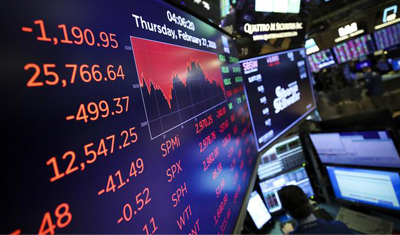 新冠肺炎疫情之下美股创2008年以来最大单周跌幅