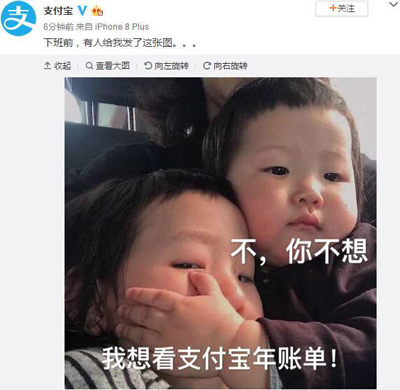 网友十分期待“支付宝年度账单”,阿里官方给了回复 网友十分期待“支付宝年度账单”,阿里官方给了回复